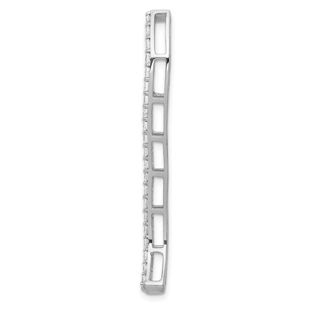 14K Weißgold 3/4ct. Echt Diamant Fantasie Gebogen Line Kette Anhänger