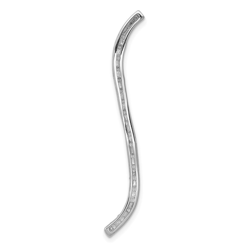 14K Weißgold 3/4ct. Echt Diamant Fantasie Gebogen Line Kette Anhänger