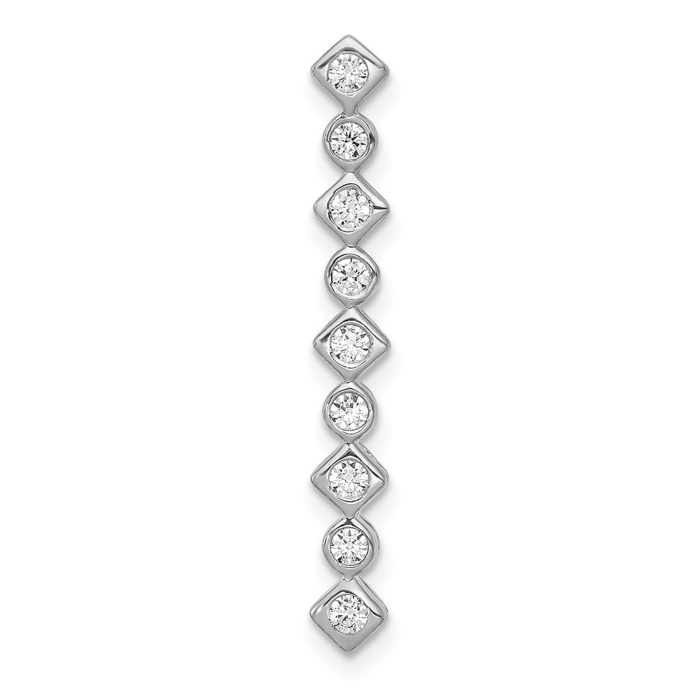 14K Weißgold 1/4ct. Echt Diamant Fantasie Kette Anhänger