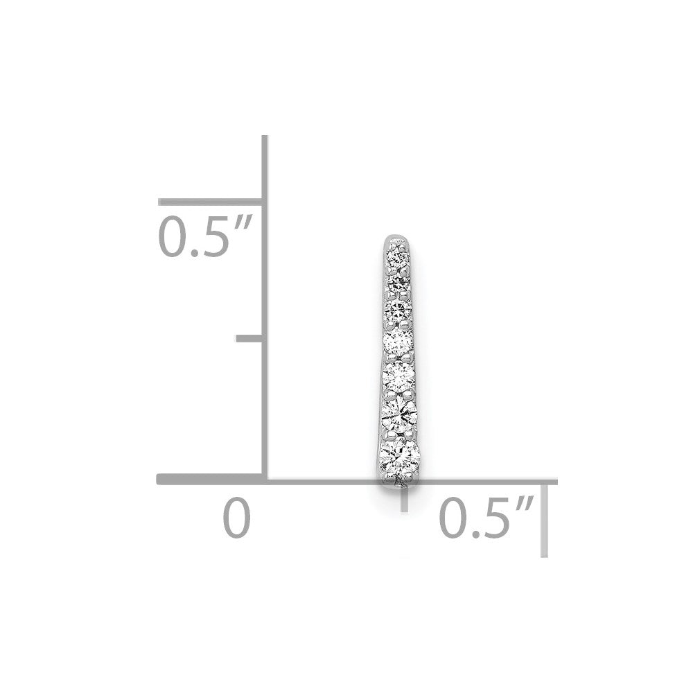 14K Weißgold 1/10ct. Echt Diamant Fantasie Kette Anhänger