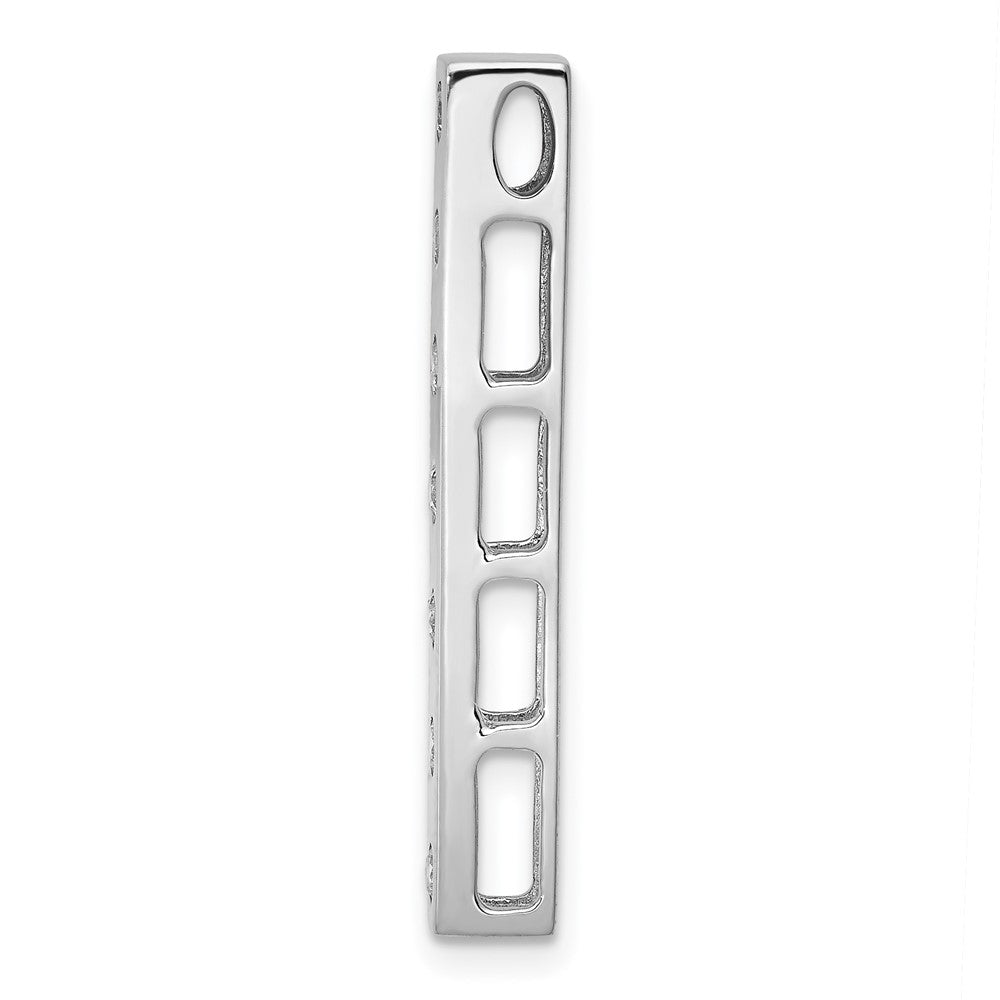 14K Weißgold 1/4ct. Echt Diamant Fantasie Stab Kette Anhänger