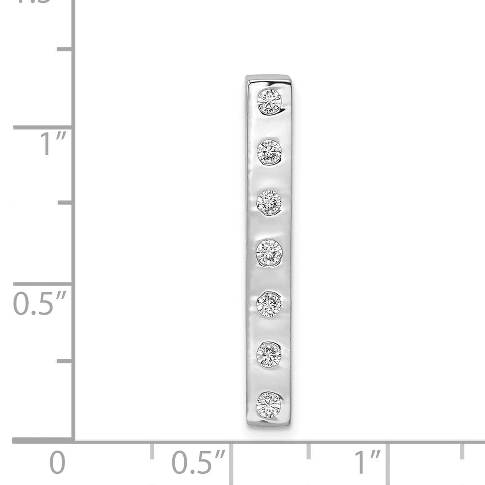 14K Weißgold 1/4ct. Echt Diamant Fantasie Stab Kette Anhänger