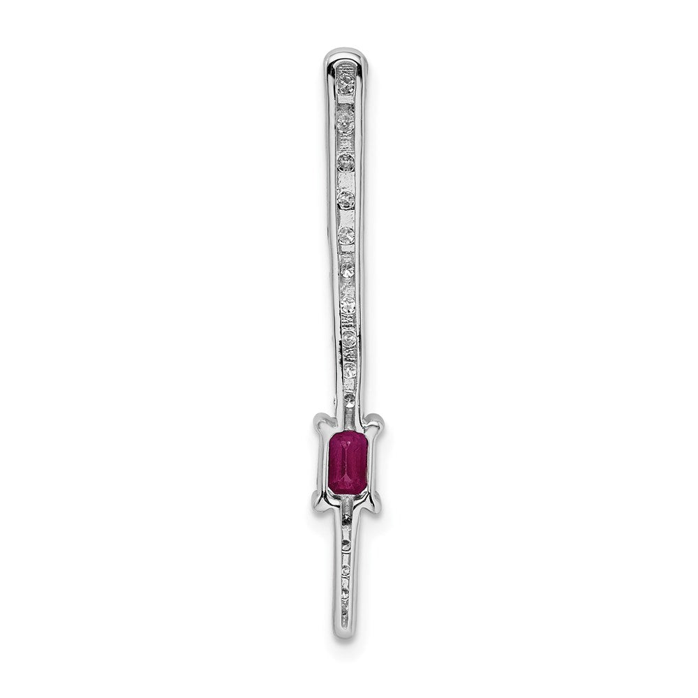 14K Weißgold Echt Diamant &.29 Rubin Fantasie Kette Anhänger