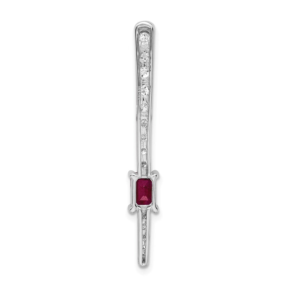 14K Weißgold Echt Diamant &.45 Rubin Fantasie Kette Anhänger