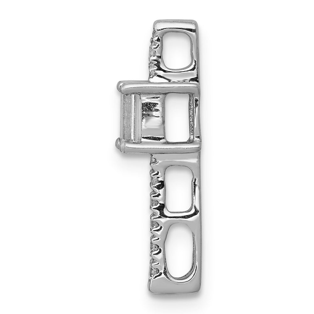 14K Weißgold Echt Diamant Und.24 Saphir Fantasie Kette Anhänger