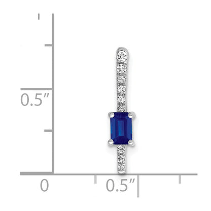 14K Weißgold Echt Diamant Und.24 Saphir Fantasie Kette Anhänger