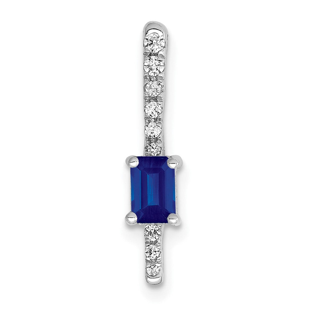 14K Weißgold Echt Diamant Und.24 Saphir Fantasie Kette Anhänger