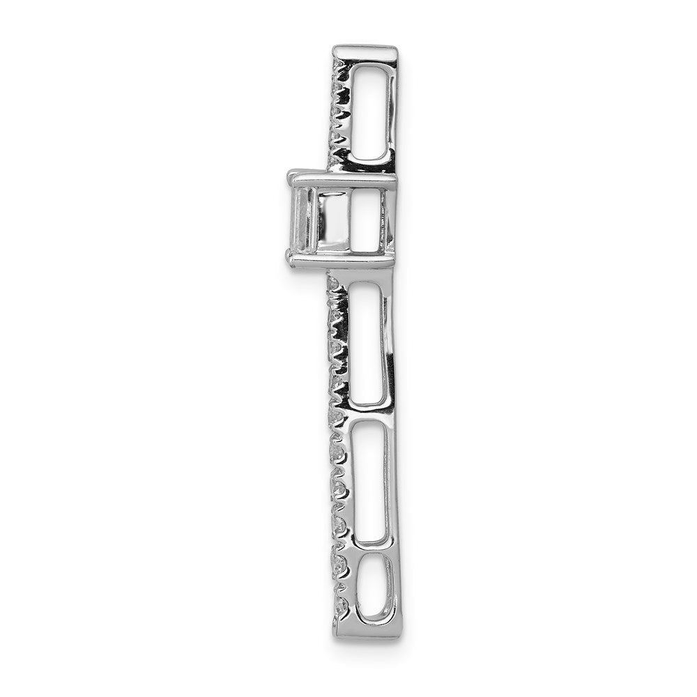 14K Weißgold Echt Diamant &.29 Saphir Fantasie Kette Anhänger