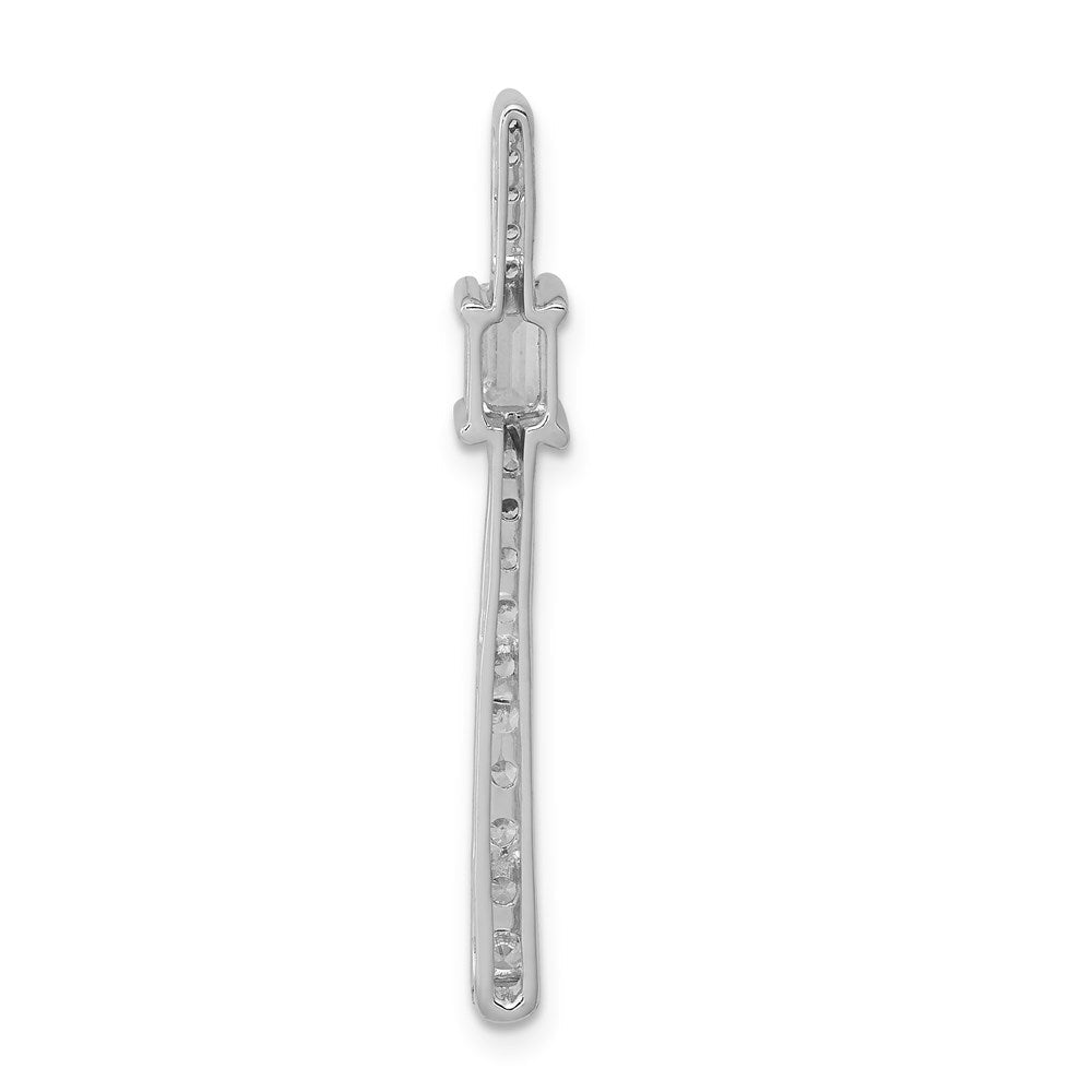 14K Weißgold Echt Diamant &.29 Saphir Fantasie Kette Anhänger