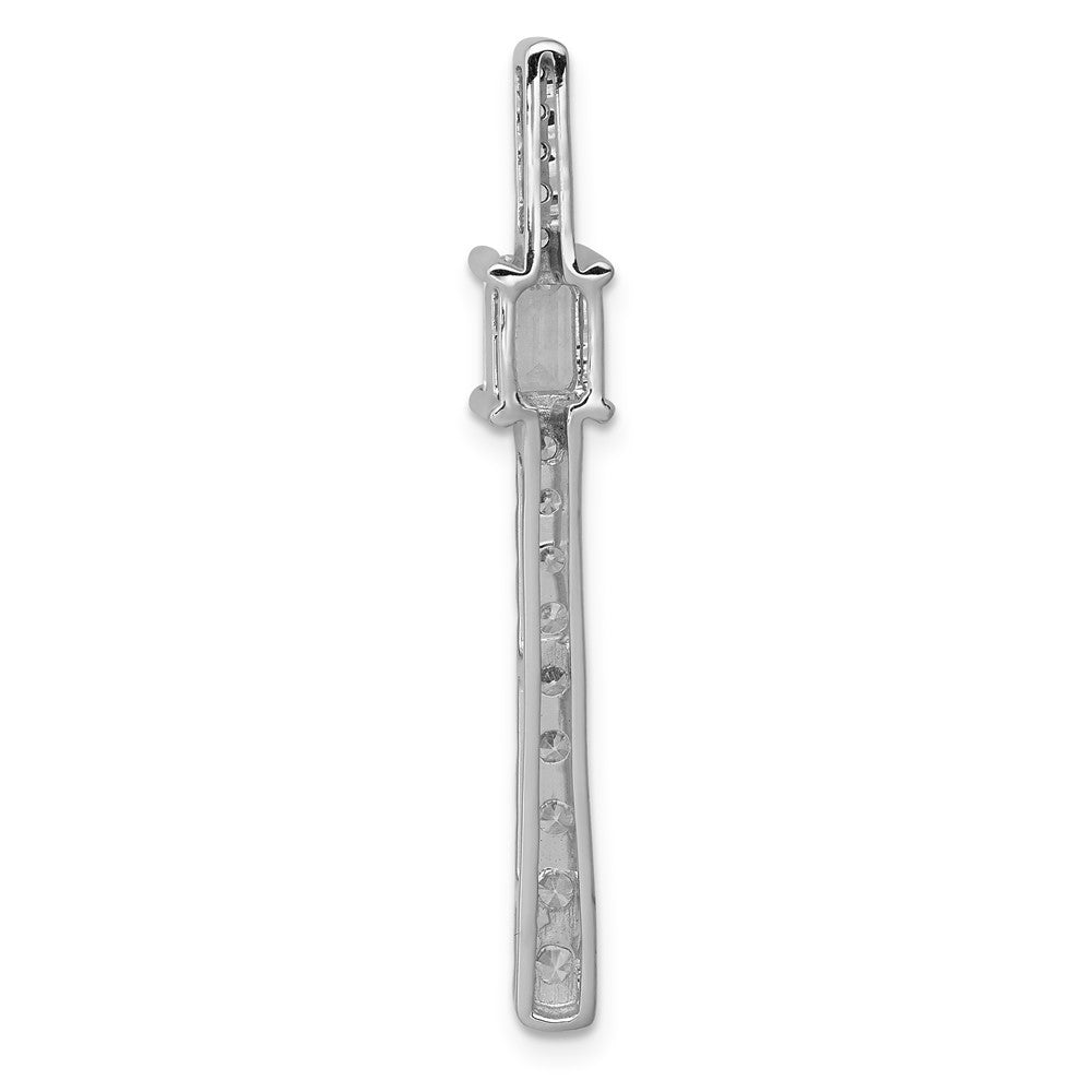 14K Weißgold Echt Diamant &.45 Saphir Fantasie Kette Anhänger