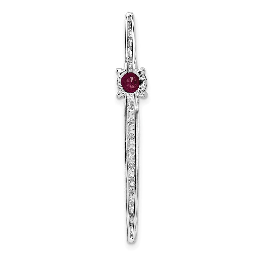14K Weißgold Echt Diamant &.50 Rubin Fantasie Kette Anhänger