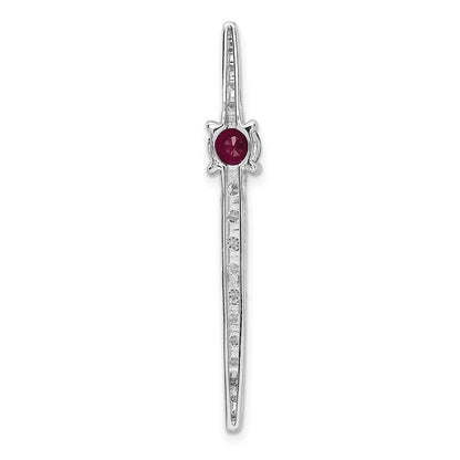 14K Weißgold Echt Diamant &.50 Rubin Fantasie Kette Anhänger