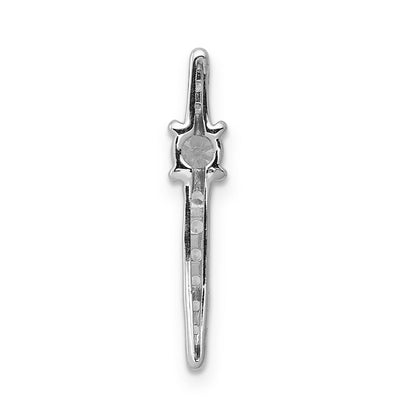 14K Weißgold 0,17 ct. Laborgezüchteter Diamant VS/SI+ G+ und Labor-erzeugter Blauer Saphir Ketten-Gleitanhänger