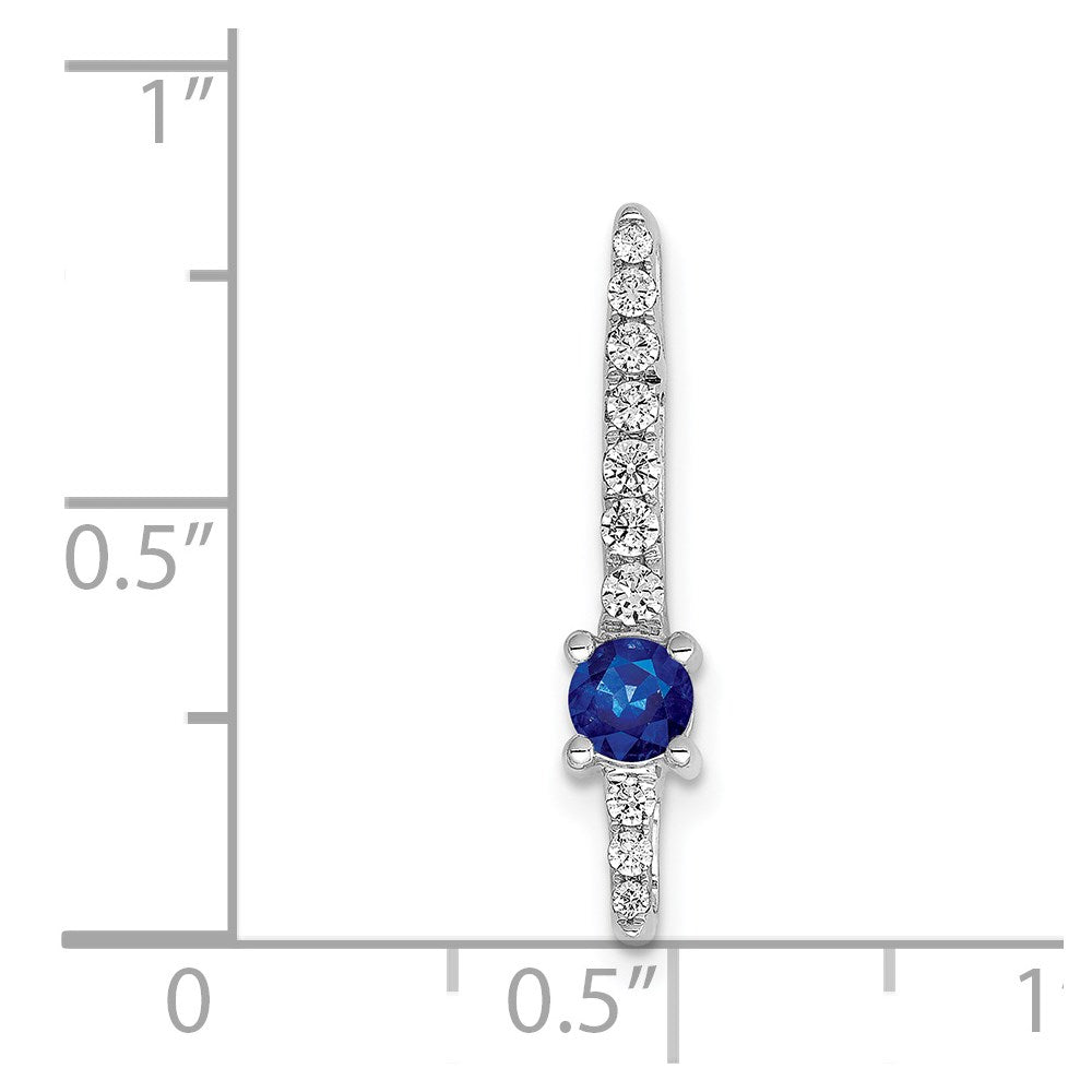 14K Weißgold Echt Diamant Und.18 Saphir Fantasie Kette Anhänger