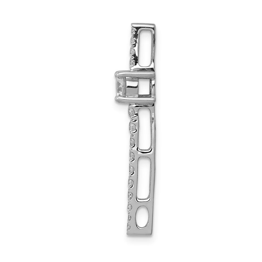 14K Weißgold Echt Diamant &.33 Saphir Fantasie Kette Anhänger