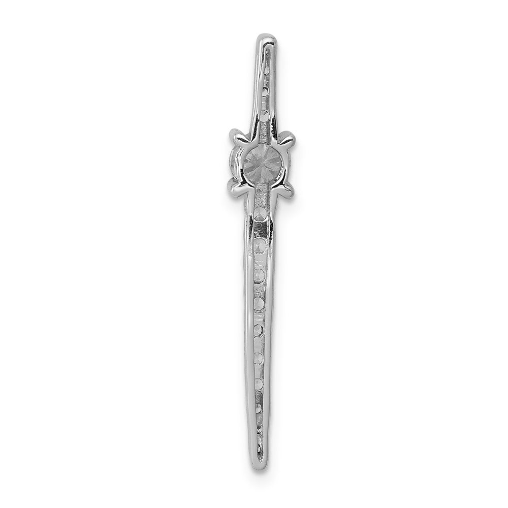 14K Weißgold Echt Diamant &.33 Saphir Fantasie Kette Anhänger