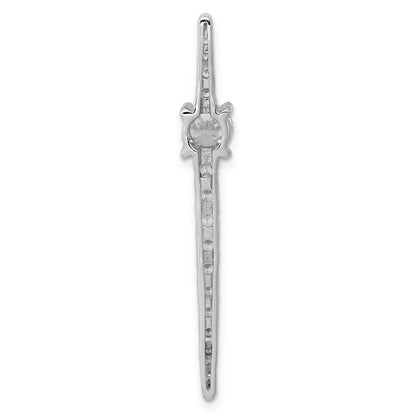14K Weißgold Echt Diamant &.5 Saphir Fantasie Kette Anhänger