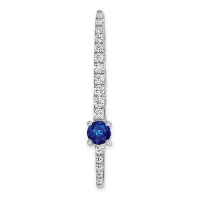 14K Weißgold Echt Diamant &.5 Saphir Fantasie Kette Anhänger