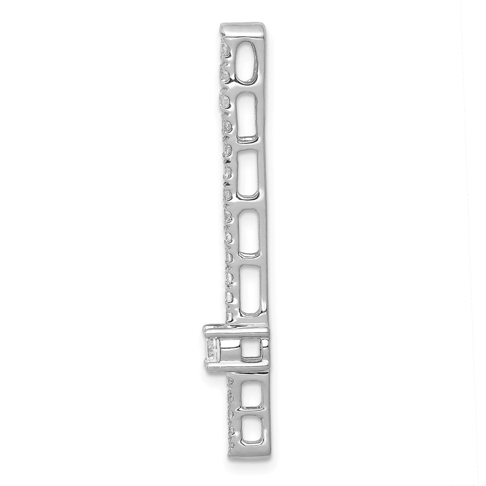 14K Weißgold 0,625 ct. Laborgezüchteter Diamant VS/SI+ G+ Ausgefallener Stab-Ketten-Gleitanhänger