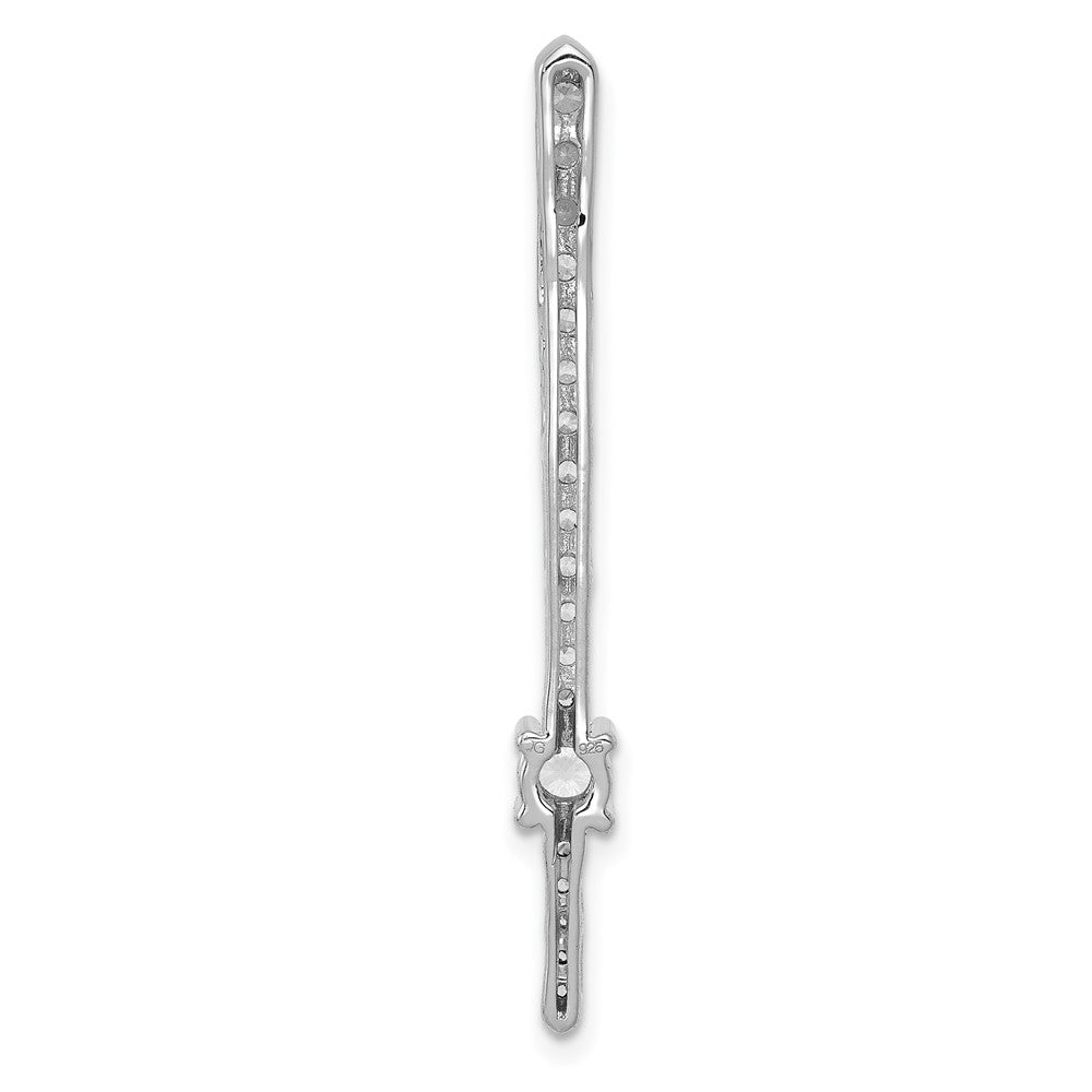 14K Weißgold 0,625 ct. Laborgezüchteter Diamant VS/SI+ G+ Ausgefallener Stab-Ketten-Gleitanhänger