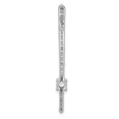 14K Weißgold 0,625 ct. Laborgezüchteter Diamant VS/SI+ G+ Ausgefallener Stab-Ketten-Gleitanhänger
