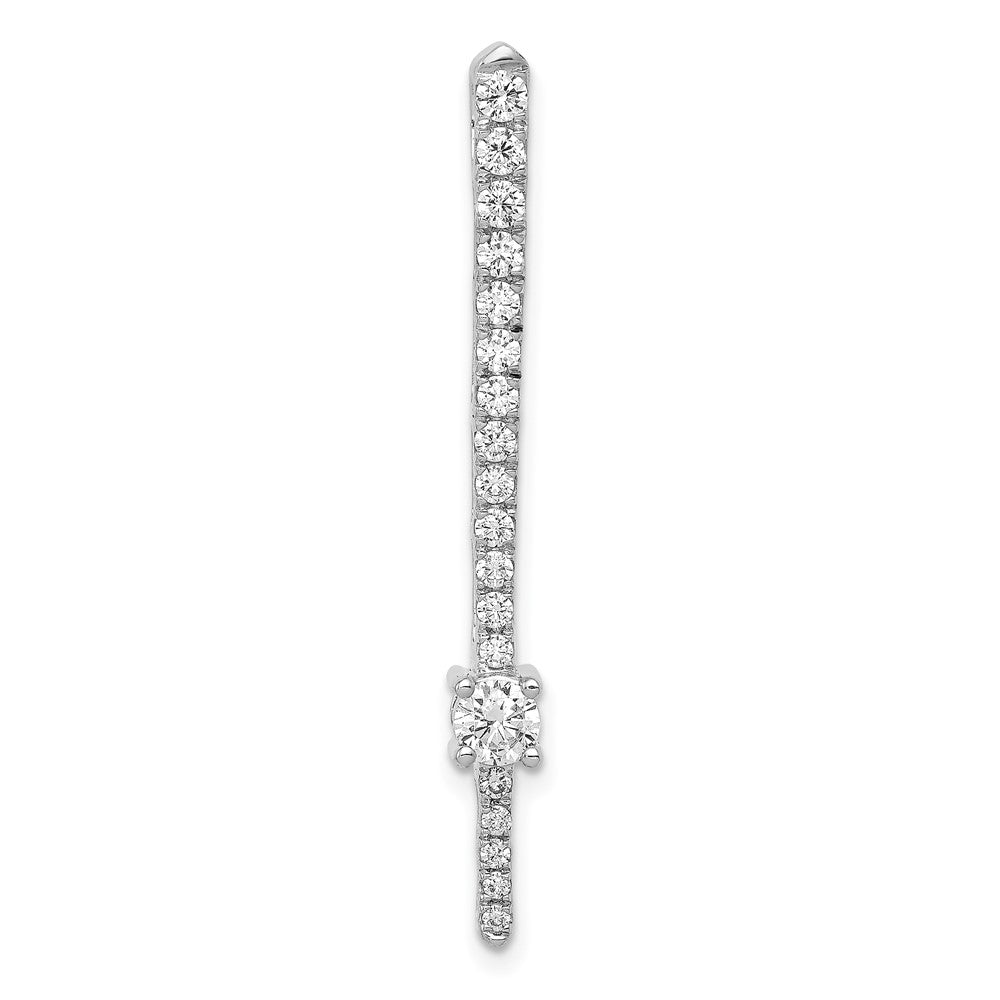 14K Weißgold 0,625 ct. Laborgezüchteter Diamant VS/SI+ G+ Ausgefallener Stab-Ketten-Gleitanhänger