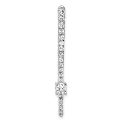 14K Weißgold 0,625 ct. Laborgezüchteter Diamant VS/SI+ G+ Ausgefallener Stab-Ketten-Gleitanhänger