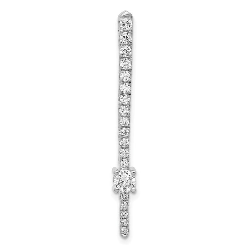 14K Weißgold 0,625 ct. Laborgezüchteter Diamant VS/SI+ G+ Ausgefallener Stab-Ketten-Gleitanhänger