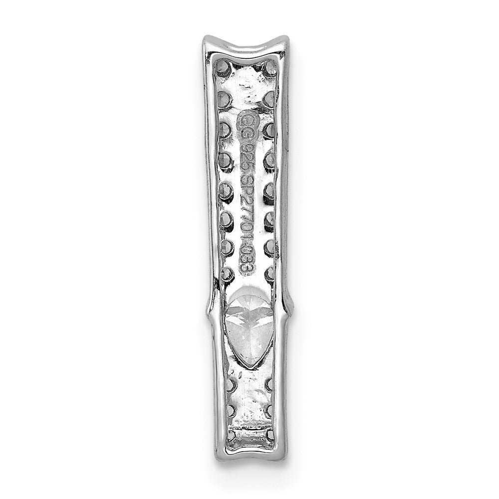 14K Weißgold 1/3ct. Echt Diamant Fantasie Doppelt Stab Kette Anhänger