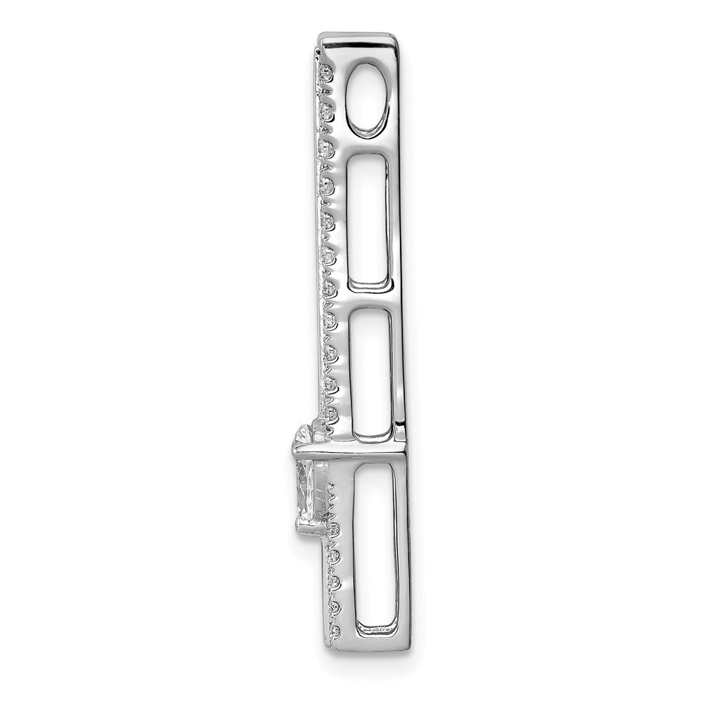 14K Weißgold 5/8ct. Echt Diamant Fantasie Doppelt Stab Kette Anhänger