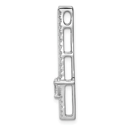 14K Weißgold 5/8ct. Echt Diamant Fantasie Doppelt Stab Kette Anhänger