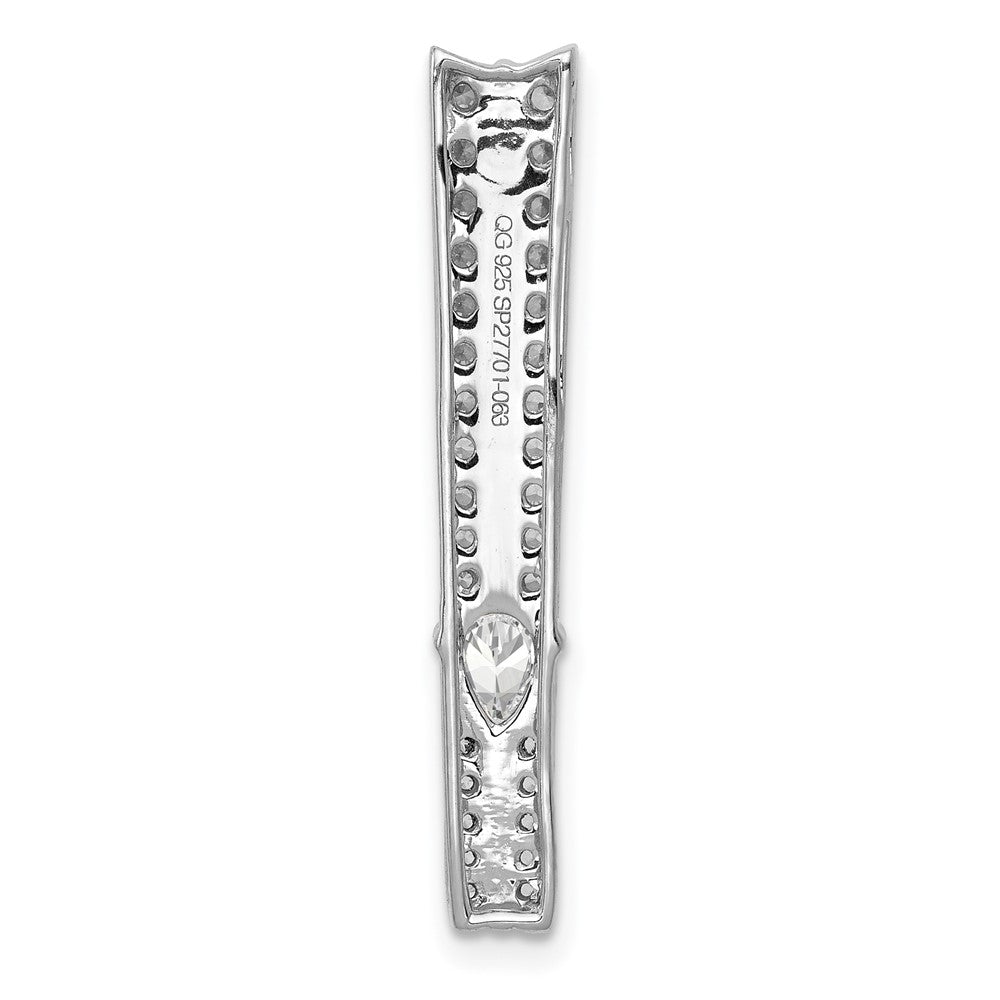 14K Weißgold 5/8ct. Echt Diamant Fantasie Doppelt Stab Kette Anhänger