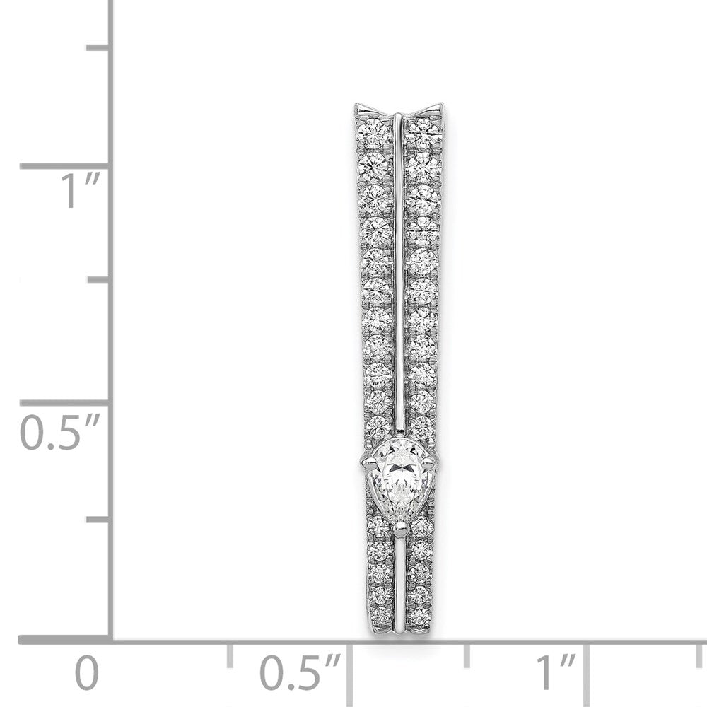 14K Weißgold 5/8ct. Echt Diamant Fantasie Doppelt Stab Kette Anhänger