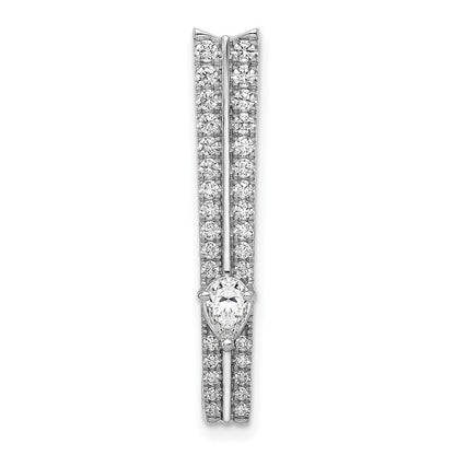 14K Weißgold 5/8ct. Echt Diamant Fantasie Doppelt Stab Kette Anhänger