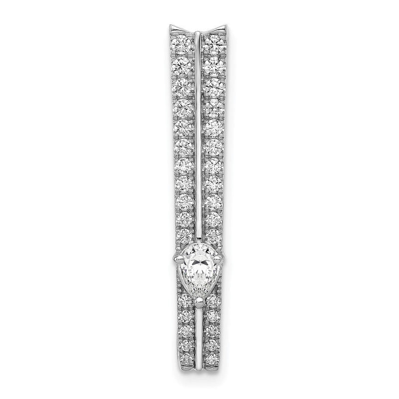 14K Weißgold 5/8ct. Echt Diamant Fantasie Doppelt Stab Kette Anhänger