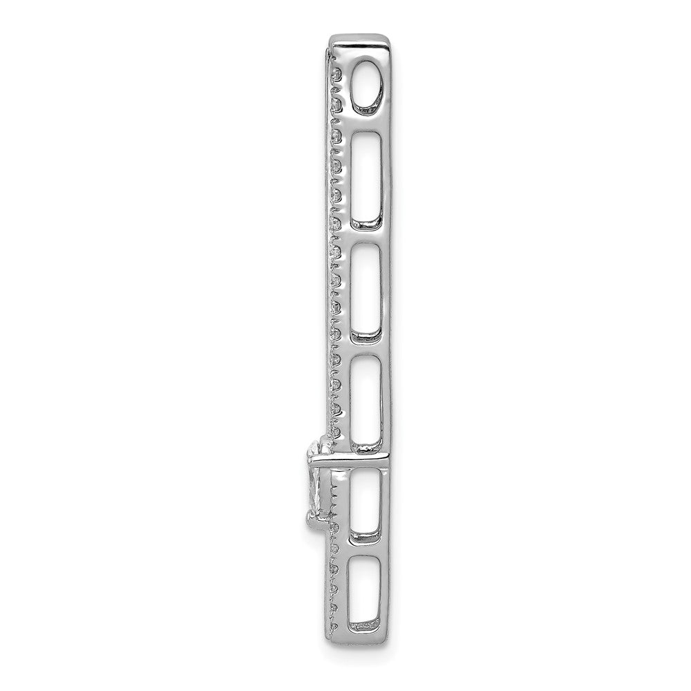 14K Weißgold 1ct. Echt Diamant Fantasie Doppelt Stab Kette Anhänger