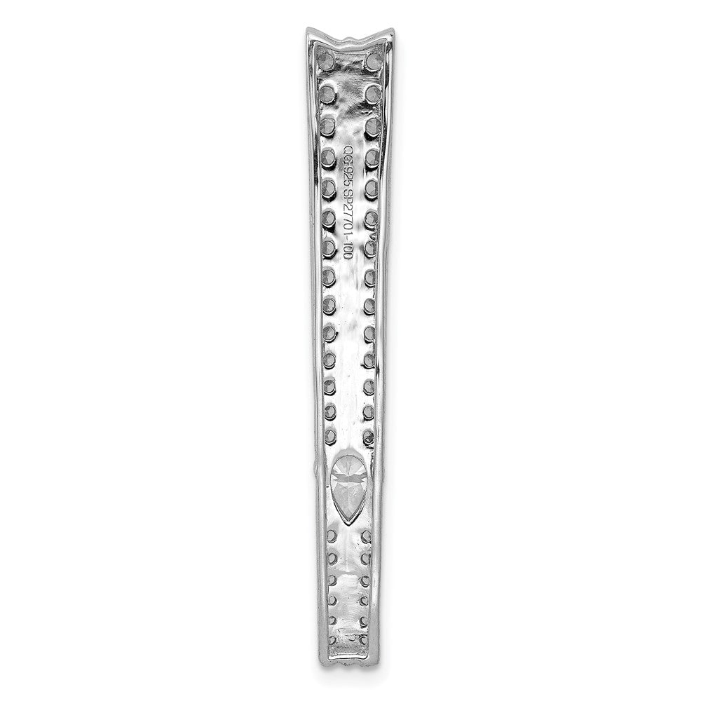 14K Weißgold 1ct. Echt Diamant Fantasie Doppelt Stab Kette Anhänger