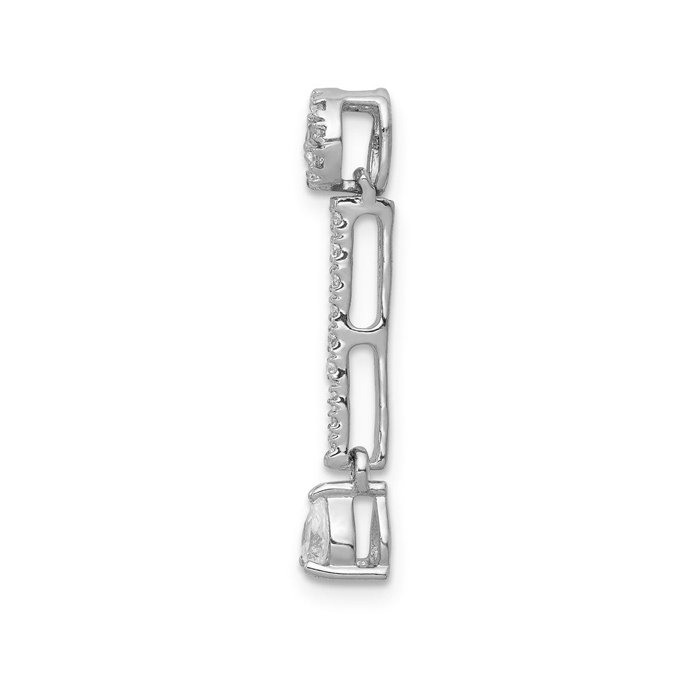 14K Weißgold Echt Diamant Und.13 Rubin Fantasie Tropfen Kette Anhänger