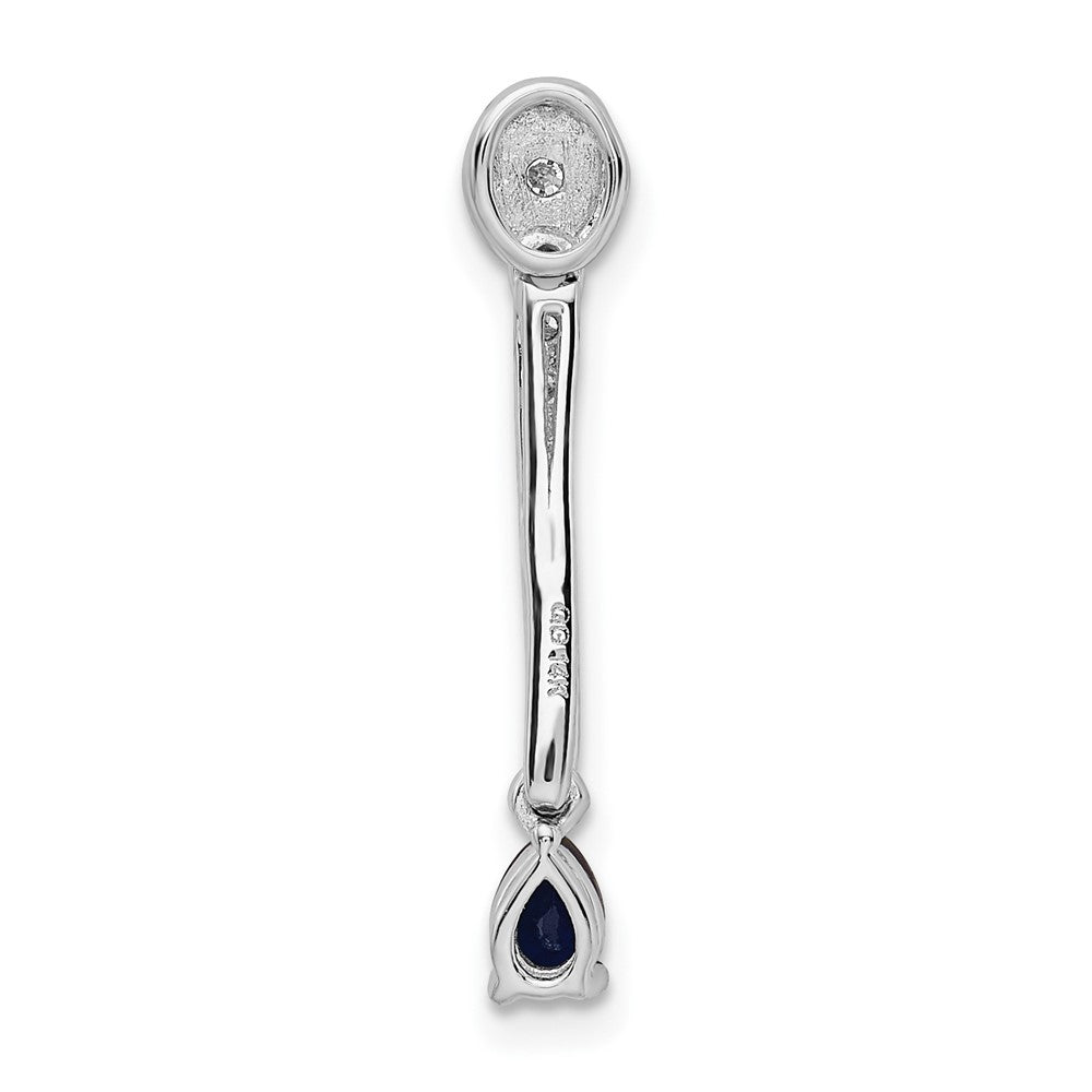 14K Weißgold Anhänger mit 0,33 ct. echten Diamanten und Saphiren, Fancy-Design