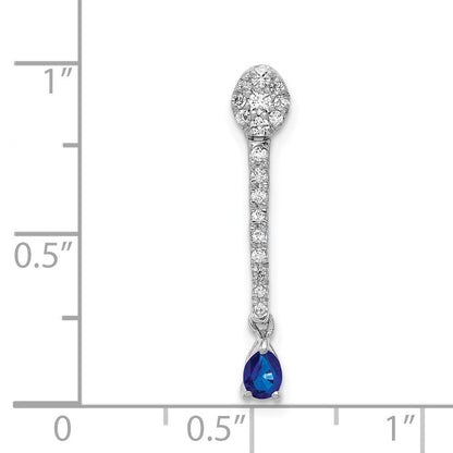 14K Weißgold Anhänger mit 0,33 ct. echten Diamanten und Saphiren, Fancy-Design