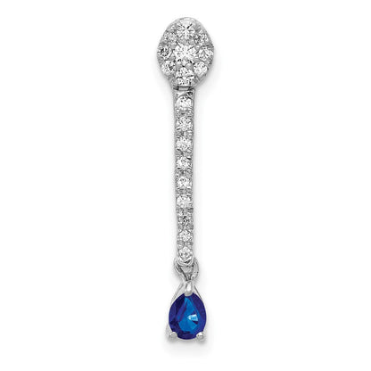 14K Weißgold Anhänger mit 0,33 ct. echten Diamanten und Saphiren, Fancy-Design