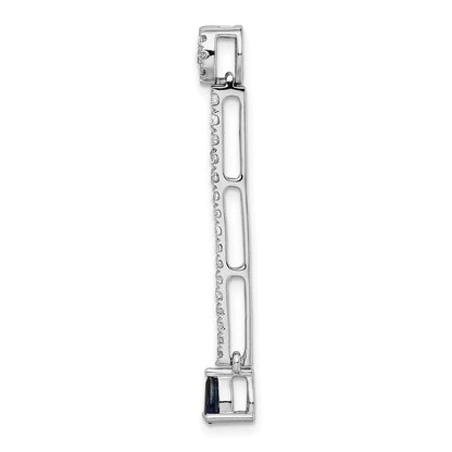 14 Karat Weißgold Anhänger mit 0,625 ct. echtem Diamant und Saphir, ausgefallenes Design