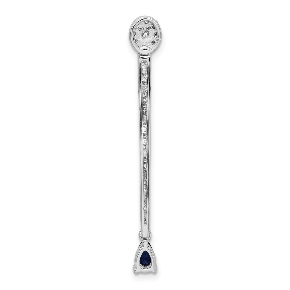 14 Karat Weißgold Anhänger mit 0,625 ct. echtem Diamant und Saphir, ausgefallenes Design