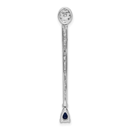 14 Karat Weißgold Anhänger mit 0,625 ct. echtem Diamant und Saphir, ausgefallenes Design