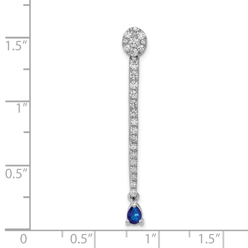14 Karat Weißgold Anhänger mit 0,625 ct. echtem Diamant und Saphir, ausgefallenes Design