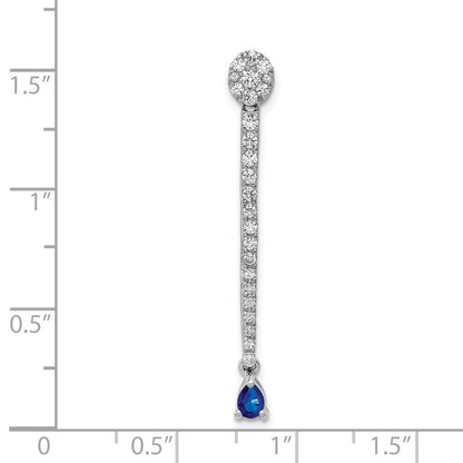 14 Karat Weißgold Anhänger mit 0,625 ct. echtem Diamant und Saphir, ausgefallenes Design
