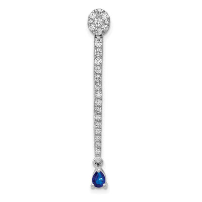 14 Karat Weißgold Anhänger mit 0,625 ct. echtem Diamant und Saphir, ausgefallenes Design