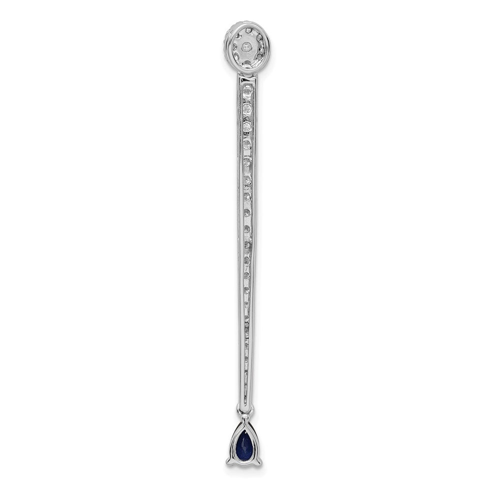14K Weißgold Anhänger mit 1 ct. echten Diamanten und Saphiren, Fancy-Design