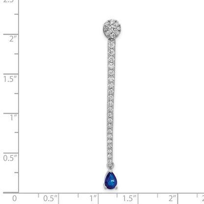 14K Weißgold Anhänger mit 1 ct. echten Diamanten und Saphiren, Fancy-Design