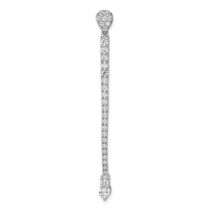 14K Weißgold 1 ct. Laborgezüchteter Diamant VS/SI+ G+ Fantasie-Stabketten-Gleitanhänger